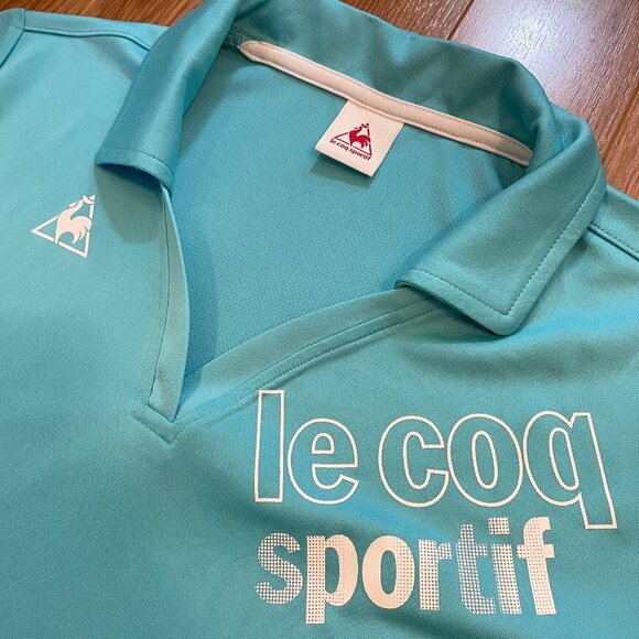 NWOT Le Coq Sportif Blue V-Neck Polo - Picture 5 of 11